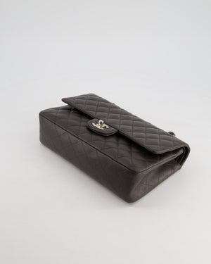 *FIRE PRICE* Chanel Stone Grey Medium Classic Double Flap Bag in Caviar Leather with Silver Hardware RRP £8,850