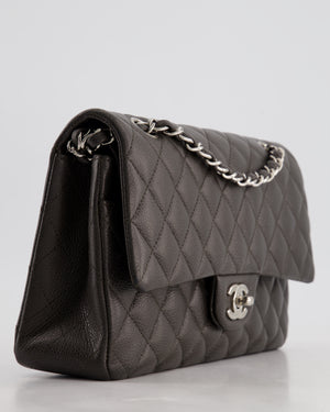 *FIRE PRICE* Chanel Stone Grey Medium Classic Double Flap Bag in Caviar Leather with Silver Hardware RRP £8,850