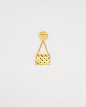 Chanel Vintage Handbag Charm 24 K Gold plated Brooch With CC Detail