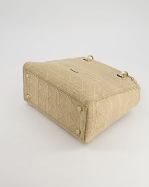 *FIRE PRICE* Christian Dior Medium Lady D-Lite Bag in Beige Cannage Canvas with Champagne Gold Hardware RRP £4,300