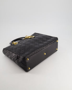 *FIRE PRICE* Christian Dior Black Large Lady Dior Bag in Cannage Lambskin Leather with Gold Hardware RRP £5600