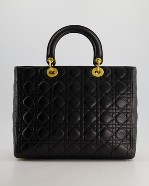 *FIRE PRICE* Christian Dior Black Large Lady Dior Bag in Cannage Lambskin Leather with Gold Hardware RRP £5600