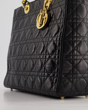 *FIRE PRICE* Christian Dior Black Large Lady Dior Bag in Cannage Lambskin Leather with Gold Hardware RRP £5600