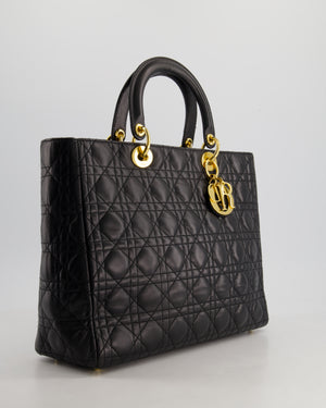 *FIRE PRICE* Christian Dior Black Large Lady Dior Bag in Cannage Lambskin Leather with Gold Hardware RRP £5600