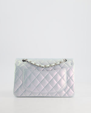 *UNICORN* Chanel Iridescent Ice Blue Small Classic Double Flap Bag in Lambskin Leather with Silver Hardware RRP £8,380