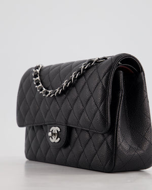 *HOT* Chanel Medium Black Classic Double Flap Bag in Caviar Leather with Silver Hardware RRP  £8,850