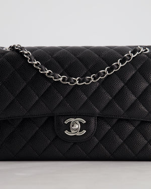 *HOT* Chanel Medium Black Classic Double Flap Bag in Caviar Leather with Silver Hardware RRP  £8,850