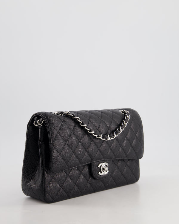 *HOT* Chanel Medium Black Classic Double Flap Bag in Caviar Leather with Silver Hardware RRP  £8,850