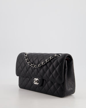 *HOT* Chanel Medium Black Classic Double Flap Bag in Caviar Leather with Silver Hardware RRP  £8,850