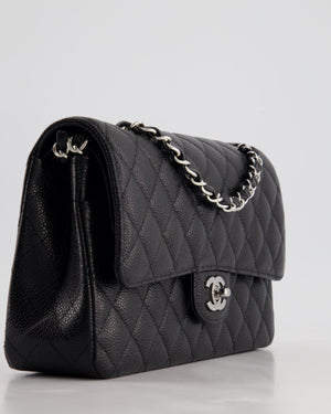 *HOT* Chanel Medium Black Classic Double Flap Bag in Caviar Leather with Silver Hardware RRP  £8,850