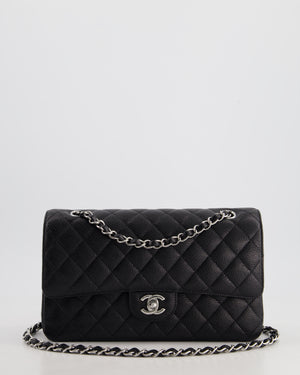 *HOT* Chanel Medium Black Classic Double Flap Bag in Caviar Leather with Silver Hardware RRP  £8,850