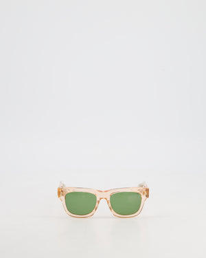 Chrome Hearts Pink Square Sunglasses with Gold Logo Detail