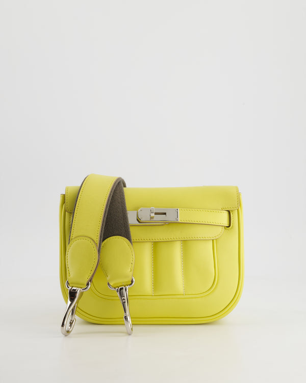 Hermès Berline Mini Crossbody Bag in Soufre Swift Leather with Palladium Hardware