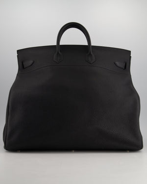 Hermès HAC 50 in Black Retourné Togo Leather with Palladium Hardware