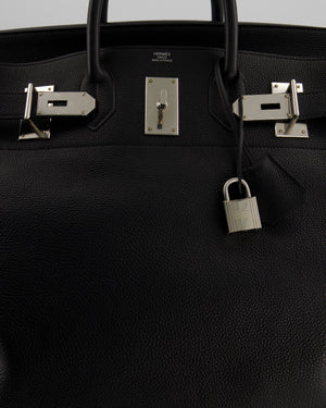 Hermès HAC 50 in Black Retourné Togo Leather with Palladium Hardware