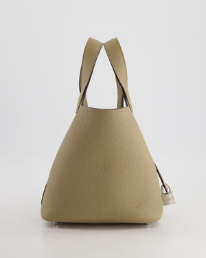 *HOT* Hermès Picotin Bag 18cm in Beige Marfa Clemence Leather with Palladium Hardware