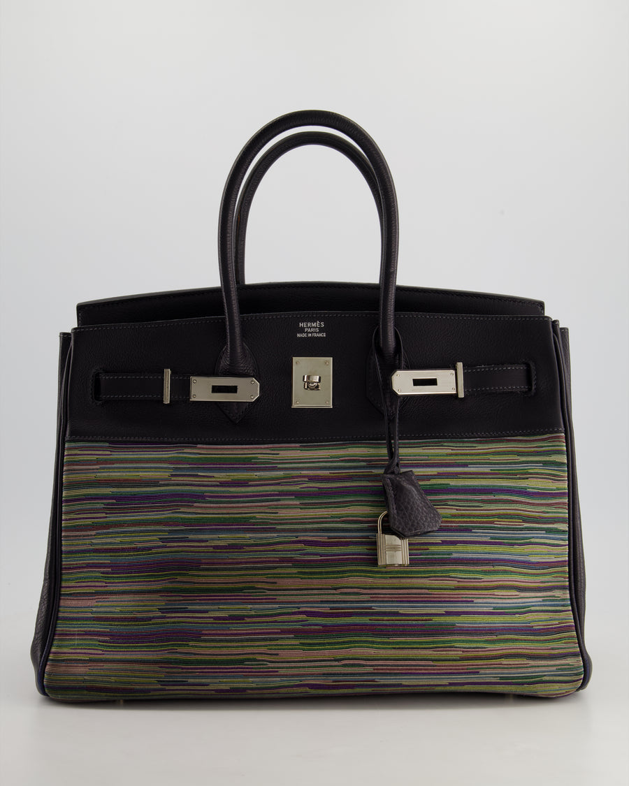 Hermès Birkin 35cm Bag in Blue Indigo Vibrato Togo Leather with Palladium Hardware