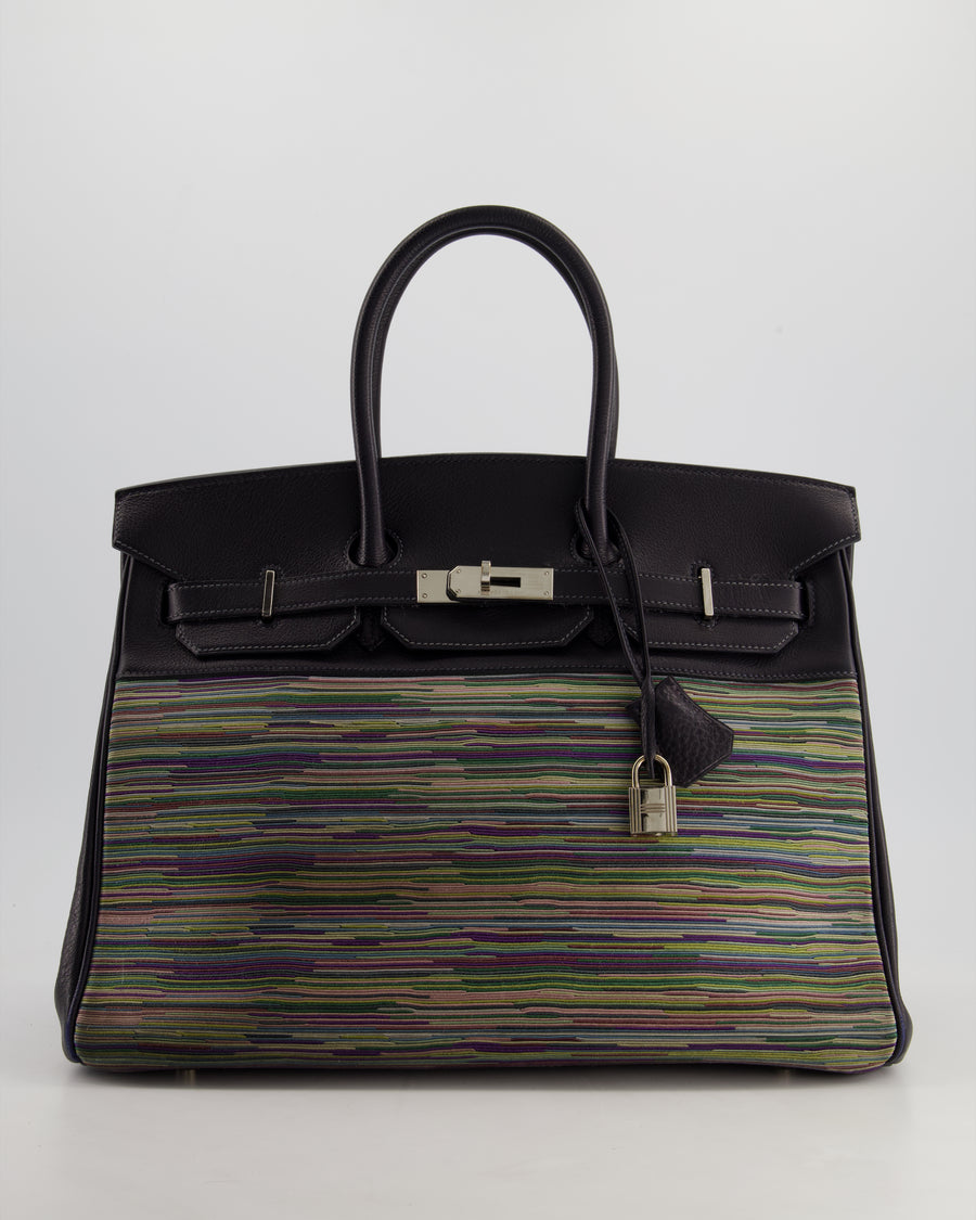 Hermès Birkin 35cm Bag in Blue Indigo Vibrato Togo Leather with Palladium Hardware