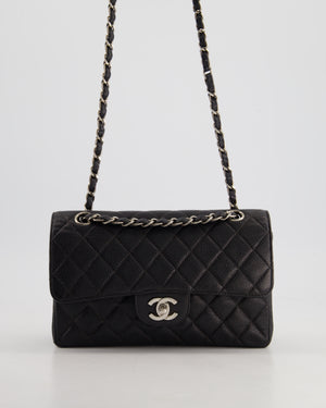 Chanel Vintage Black Small Classic Double Flap Bag in Caviar Leather with Silver Hardware RRP - £8,850