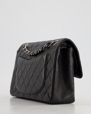 Chanel Vintage Black Small Classic Double Flap Bag in Caviar Leather with Silver Hardware RRP - £8,850