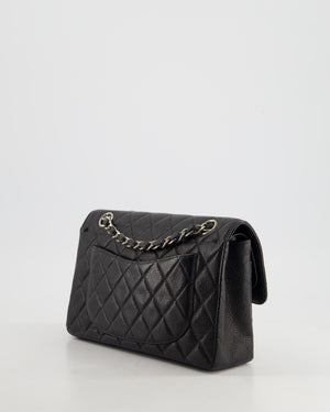 Chanel Vintage Black Small Classic Double Flap Bag in Caviar Leather with Silver Hardware RRP - £8,850