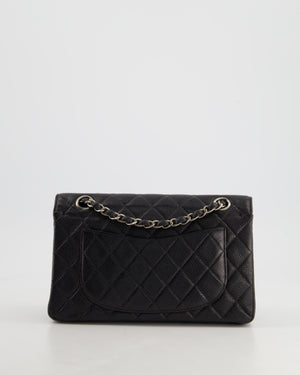 Chanel Vintage Black Small Classic Double Flap Bag in Caviar Leather with Silver Hardware RRP - £8,850