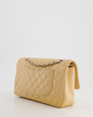 *FIRE PRICE* Chanel Beige Medium Classic Double Flap in Caviar Leather with Silver Hardware