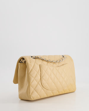 *FIRE PRICE* Chanel Beige Medium Classic Double Flap in Caviar Leather with Silver Hardware