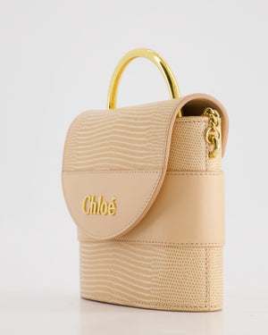 Chloé Dusty Pink Abbey Lock Leather Shoulder Bag with Gold Hardware