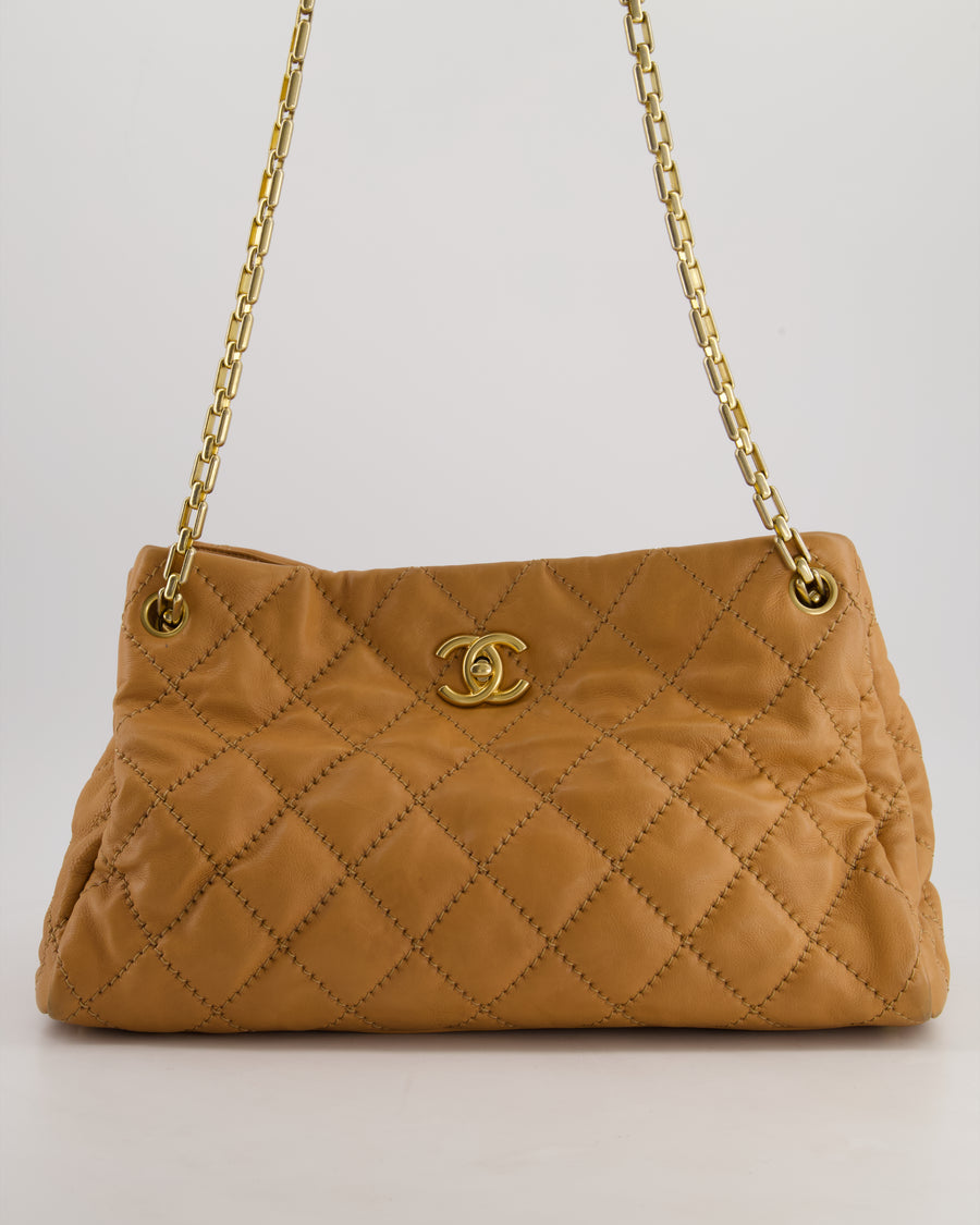 Chanel Beige Cambon Grand Shopping Tote Bag with Champagne Gold Hardware