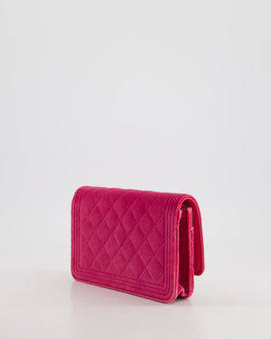 *FIRE PRICE* Chanel Pink Boy Wallet on Chain in Velvet with Silver Hardware