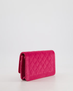 *FIRE PRICE* Chanel Pink Boy Wallet on Chain in Velvet with Silver Hardware