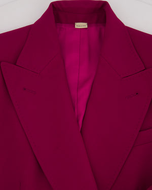 Gucci Purple Double Breasted Blazer With Gold Button Detail Size IT 40 (UK 8)