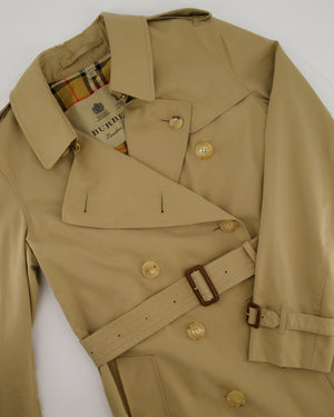 Burberry Camel The Kensington Trench Coat with Belt Detail Size UK 8