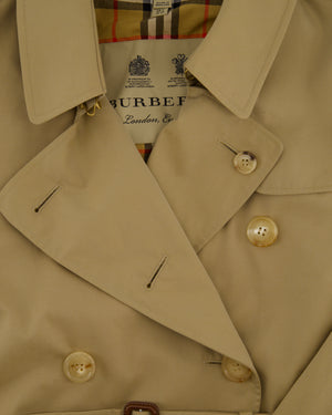 Burberry Camel The Kensington Trench Coat with Belt Detail Size UK 8