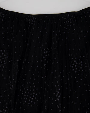 Red Valentino Black Polka Dot Tulle Maxi Skirt IT 44 (UK 12)