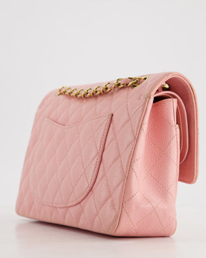 *HOT* Chanel Bubblegum Pink Vintage Classic Medium Double Flap Bag in Caviar Leather with 24K Gold Hardware