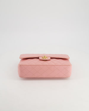 *HOT* Chanel Bubblegum Pink Vintage Classic Medium Double Flap Bag in Caviar Leather with 24K Gold Hardware