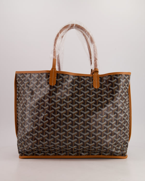 *SUPER RARE* Goyard Anjou PM in Tan & Black Goyardine & Calfskin Leather Reversible Shoulder Bag