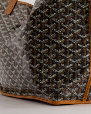 *SUPER RARE* Goyard Anjou PM in Tan & Black Goyardine & Calfskin Leather Reversible Shoulder Bag