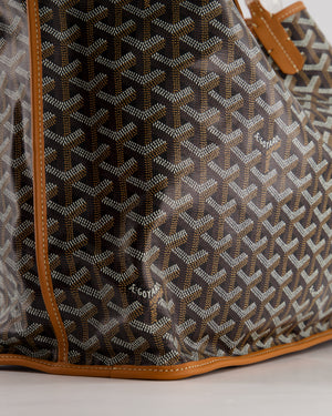 *SUPER RARE* Goyard Anjou PM in Tan & Black Goyardine & Calfskin Leather Reversible Shoulder Bag