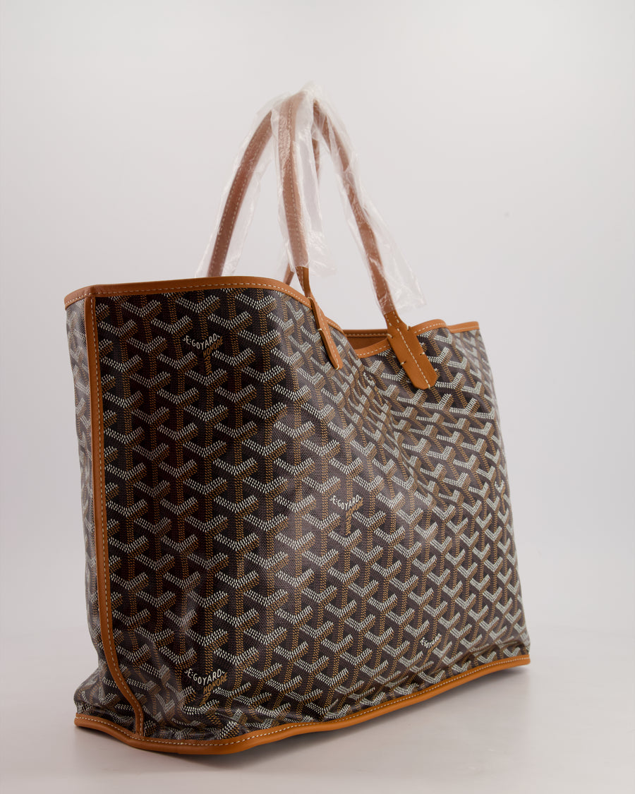 *SUPER RARE* Goyard Anjou PM in Tan & Black Goyardine & Calfskin Leather Reversible Shoulder Bag