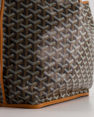 *SUPER RARE* Goyard Anjou PM in Tan & Black Goyardine & Calfskin Leather Reversible Shoulder Bag