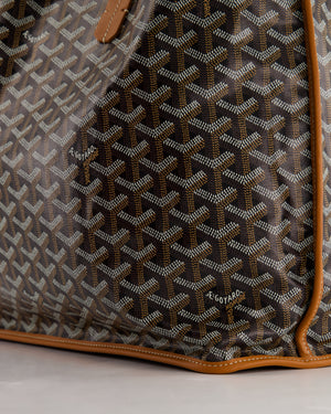 *SUPER RARE* Goyard Anjou PM in Tan & Black Goyardine & Calfskin Leather Reversible Shoulder Bag