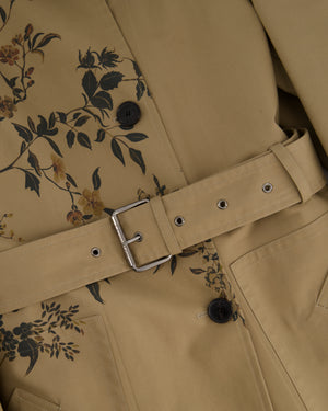 Christian Dior Beige AW22 Trench Coat with Dior Oblique Lining and Cuff Details with Garden Print Details FR 34 (UK 6)