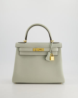 Hermès Kelly 28cm Bag Retourne in Gris Neve Clemence Leather with Gold Hardware