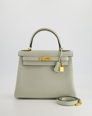 Hermès Kelly 28cm Bag Retourne in Gris Neve Clemence Leather with Gold Hardware