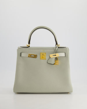 Hermès Kelly 28cm Bag Retourne in Gris Neve Clemence Leather with Gold Hardware