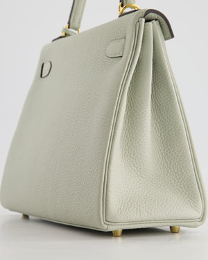 Hermès Kelly 28cm Bag Retourne in Gris Neve Clemence Leather with Gold Hardware