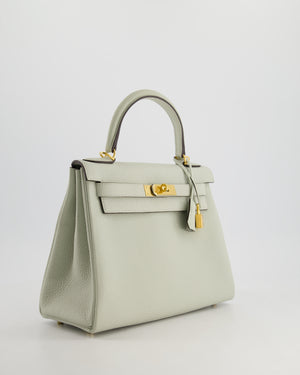 Hermès Kelly 28cm Bag Retourne in Gris Neve Clemence Leather with Gold Hardware